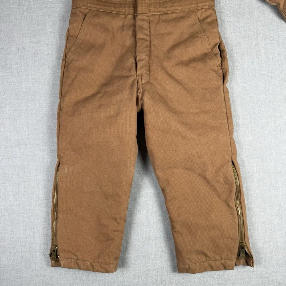 Polar King Youth Size Small Insulated Duck Canvas Coveralls Brown Workwear